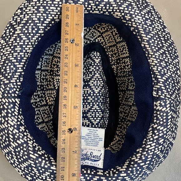 Lucky Brand black and white diamond weave fedora - Picture 8 of 10